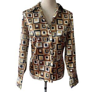 Geometric Patterned Button Down Shirt